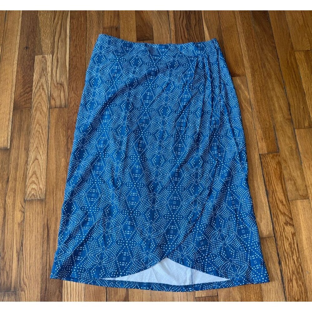 RipSkirt Skirt Women's Bleu White Geometric Wrap Stretch Length 3 Size M